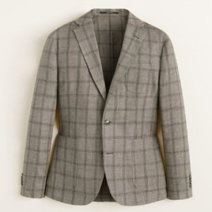 Pinstripe slim-fit suit blazer