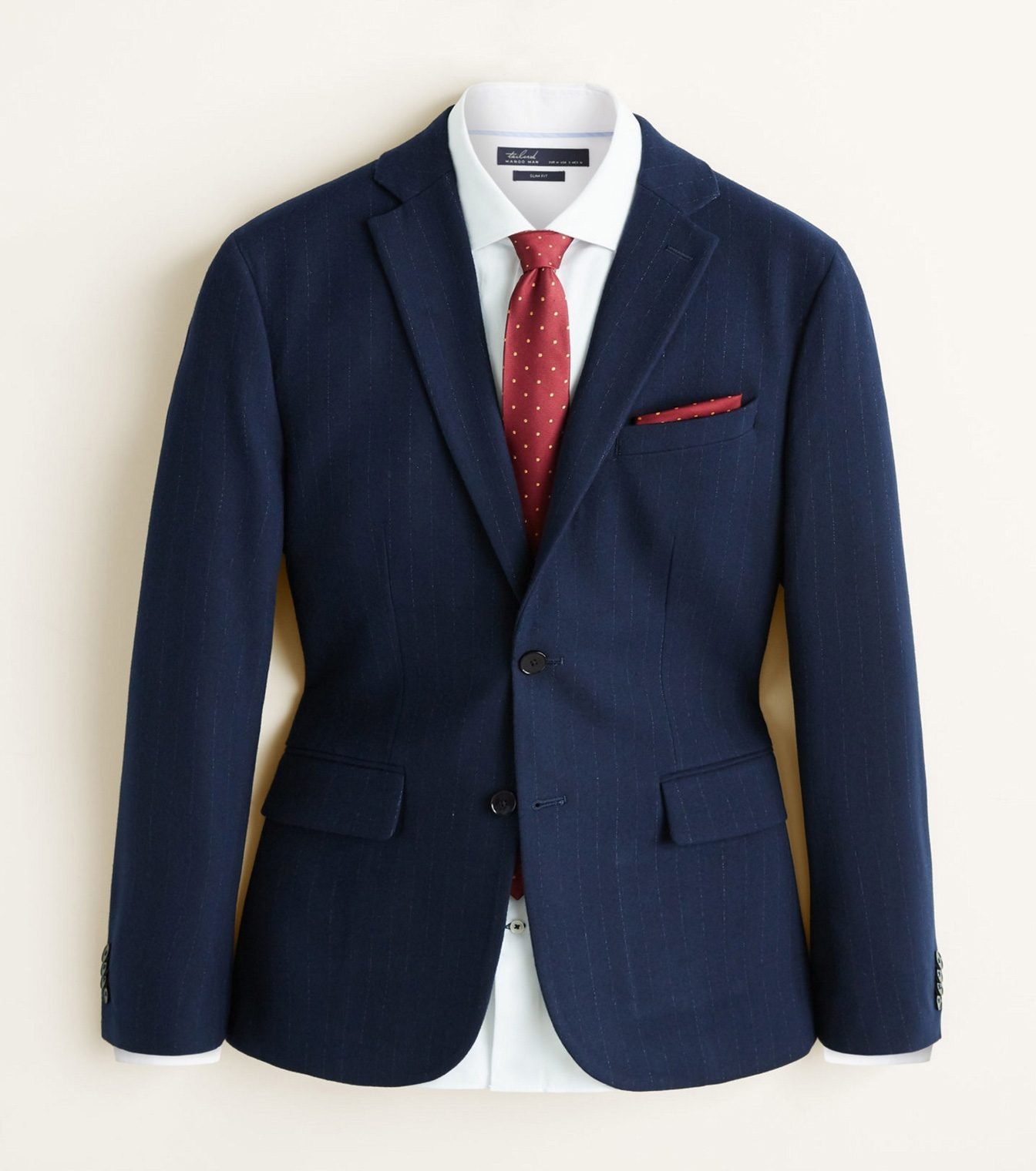 Pinstripe slim-fit suit blazer