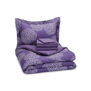 5-Piece Bed-In-A-Bag - Twin/Twin Extra Long, Purple Floral