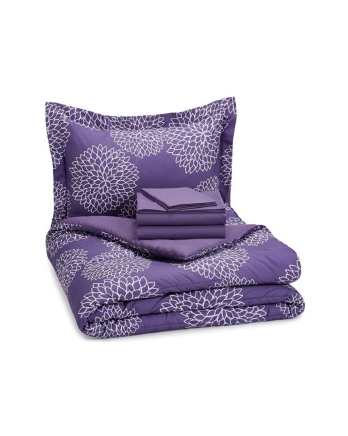5-Piece Bed-In-A-Bag - Twin/Twin Extra Long, Purple Floral